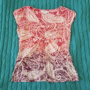 Liz Claiborne pink & purple top